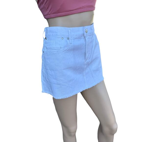 New Citizens of Humanity Daria Stark White Cutoff Jean Denim Mini Skirt Size 29 - Picture 3 of 15